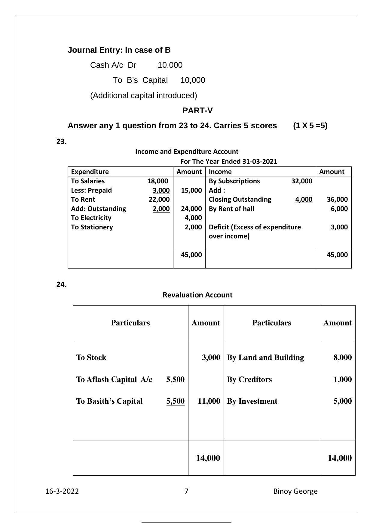 Kerala Plus Two 2022 Accountancy with CA Model Answer Key - Page 7