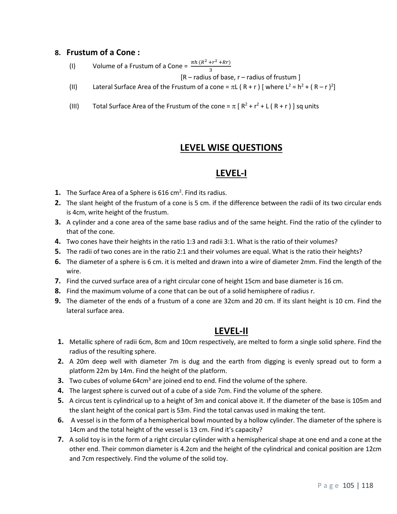 CBSE Worksheets for Class 10 Maths Surface Area and Volume Assignment 2 - Page 2