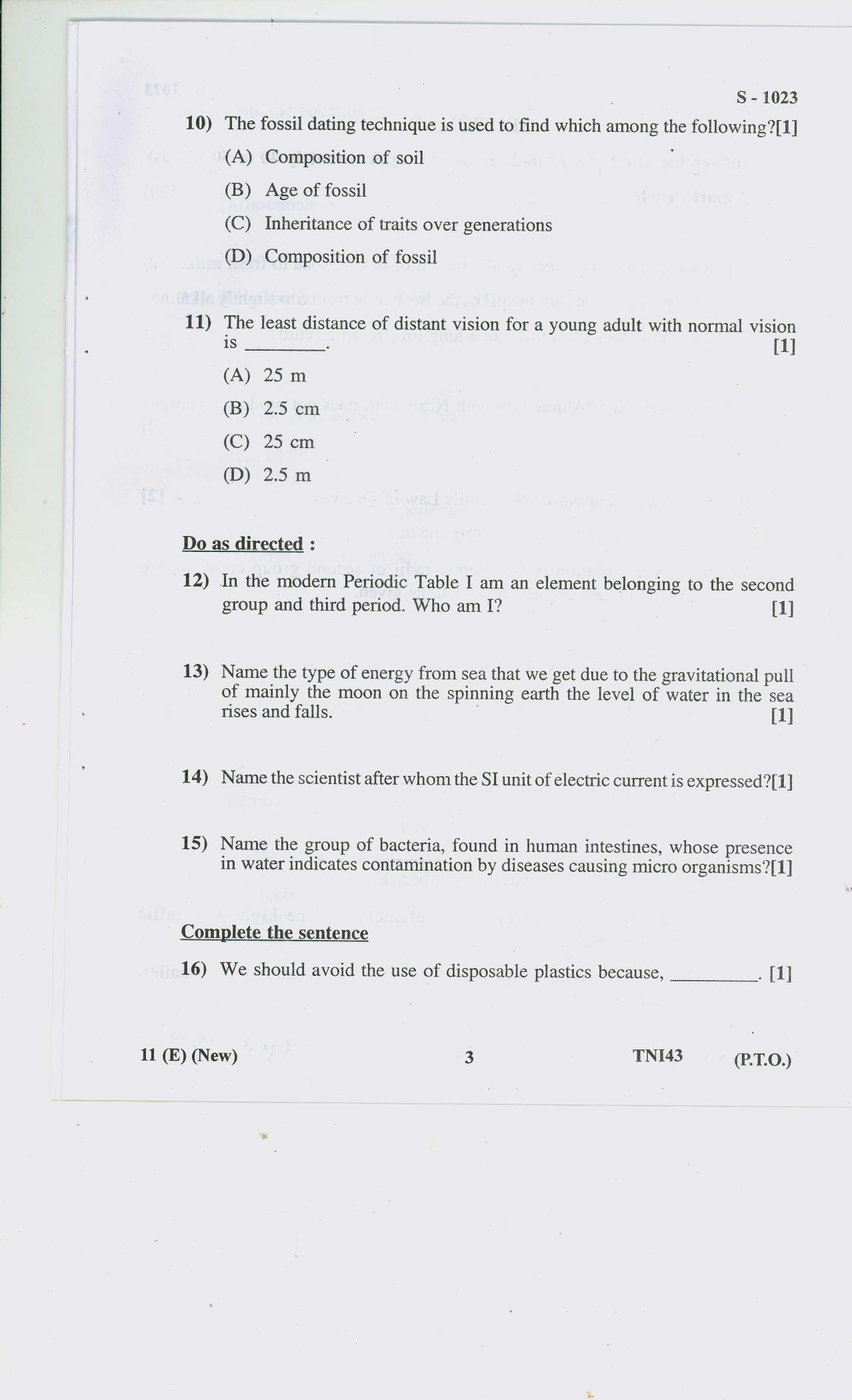Gujarat Board Class 10th SCIENCE E 2020 Question Paper - Page 3