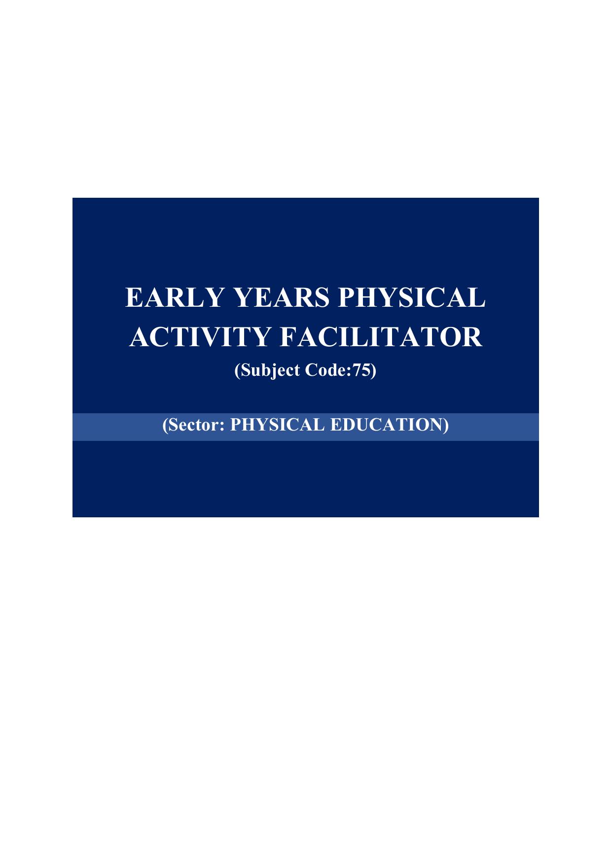 ICSE Early Years Physical Activity Facilitator Syllabus 2026 - Page 1