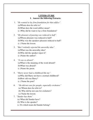 CBSE Class 8 English Worksheet on Literature Part B Assignment