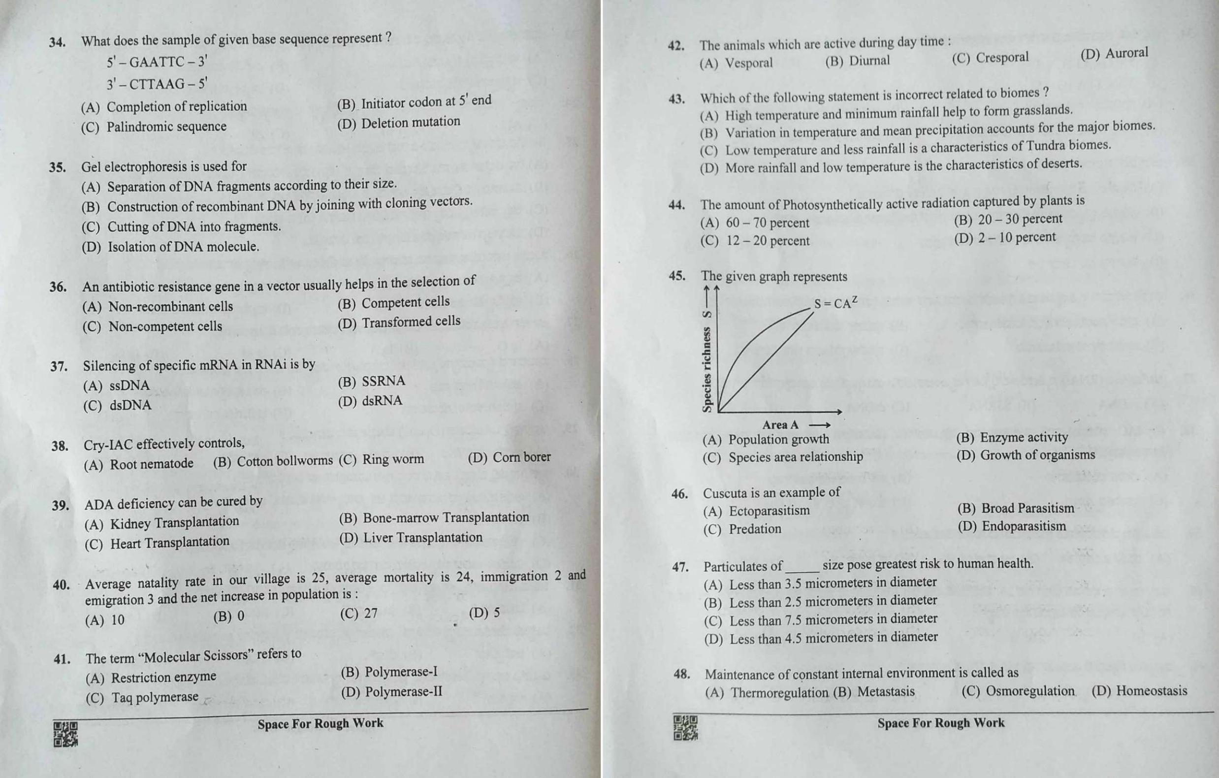 KCET 2022 Biology Question Paper - Page 3