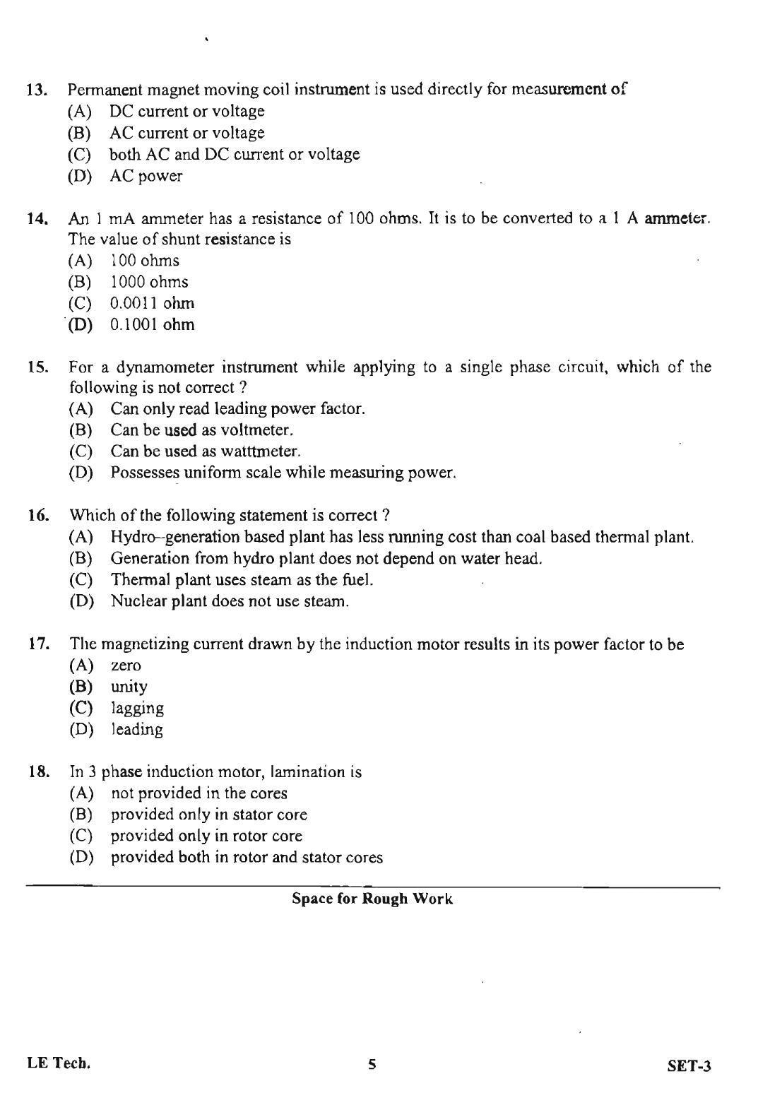 OJEE 2013 LE Tech Set 3 Question Paper - Page 3