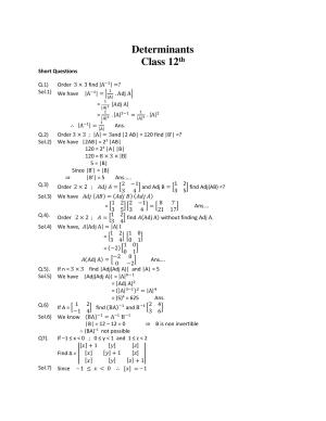 CBSE Class 12 Maths Worksheets for Determinants Assignment 7
