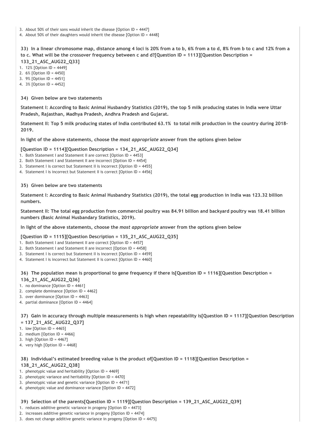ICAR AIEEA PG 2022 ANIMAL SCIENCES Question Paper - Page 5