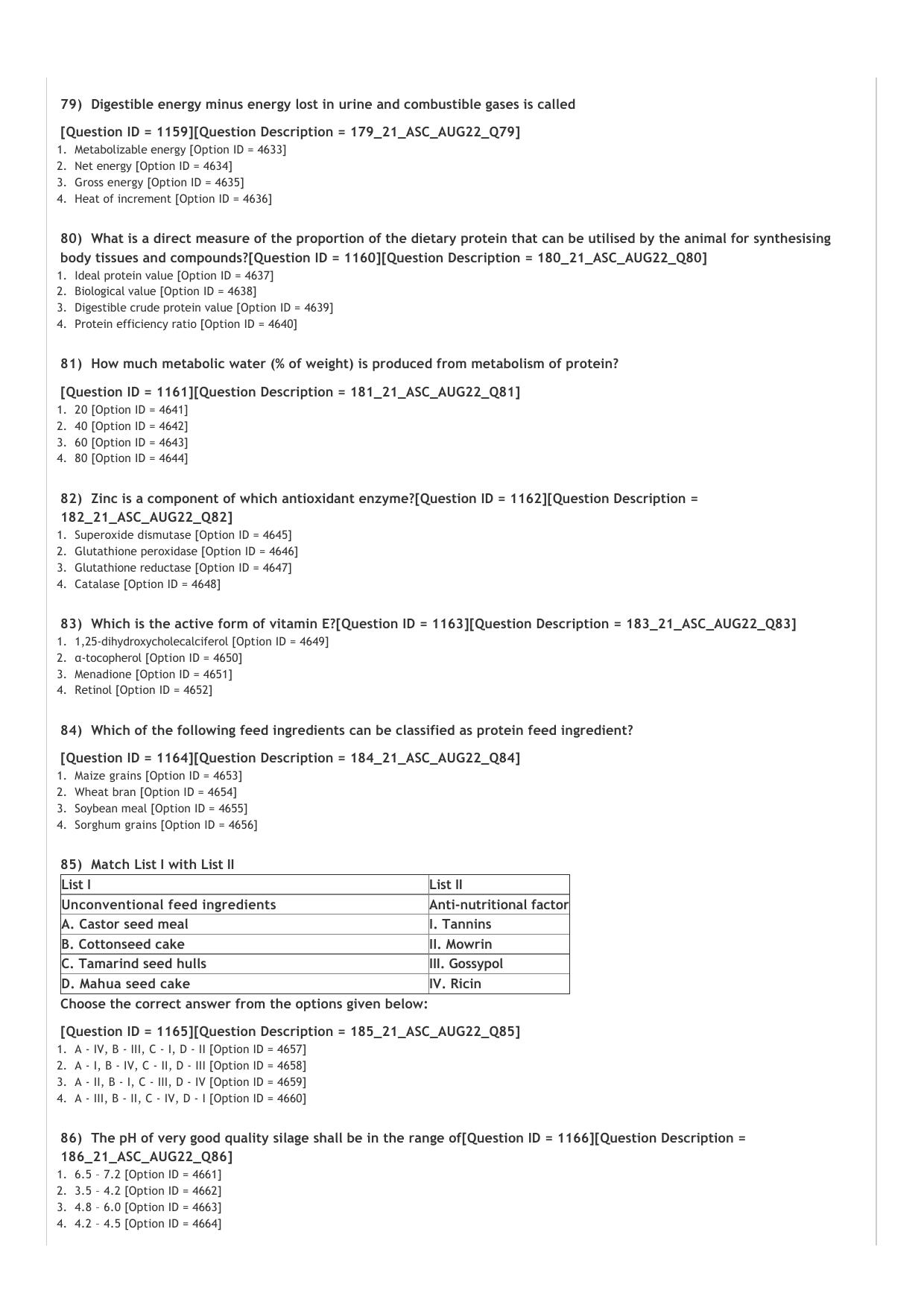 ICAR AIEEA PG 2022 ANIMAL SCIENCES Question Paper - Page 11