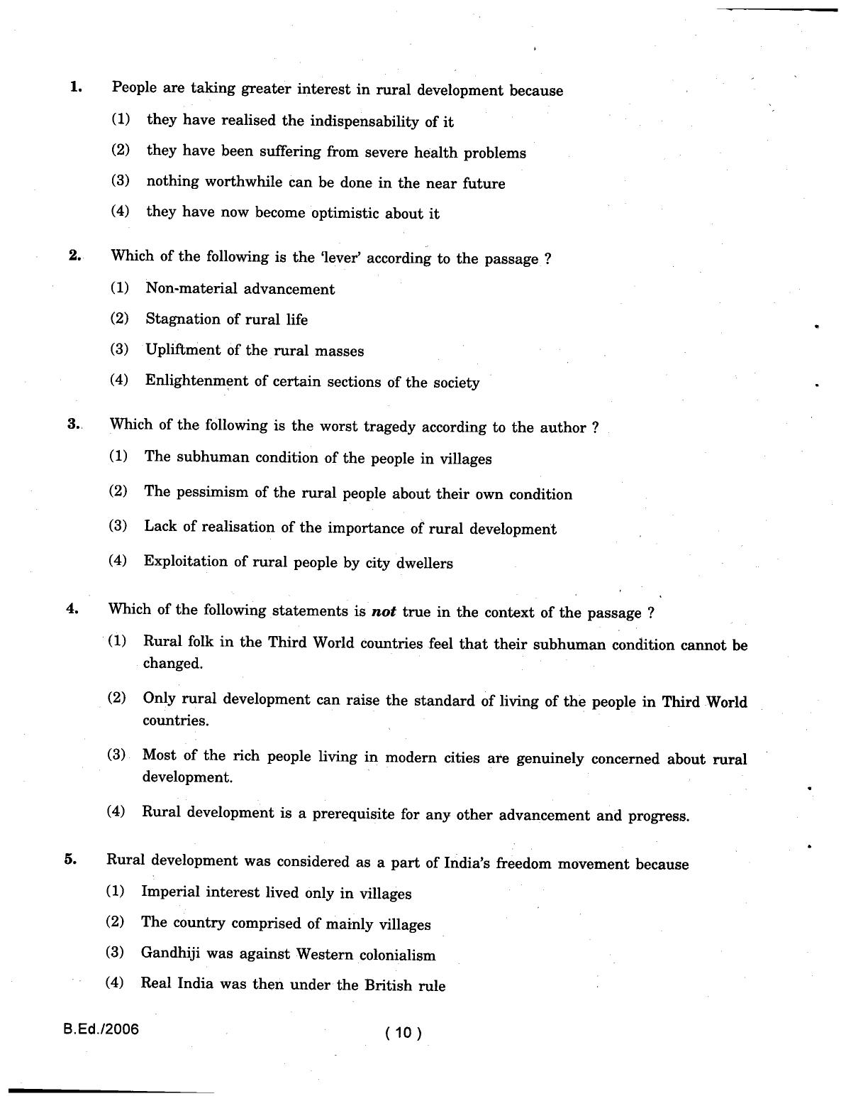 IGNOU B.Ed 2006 Question Paper - Page 10