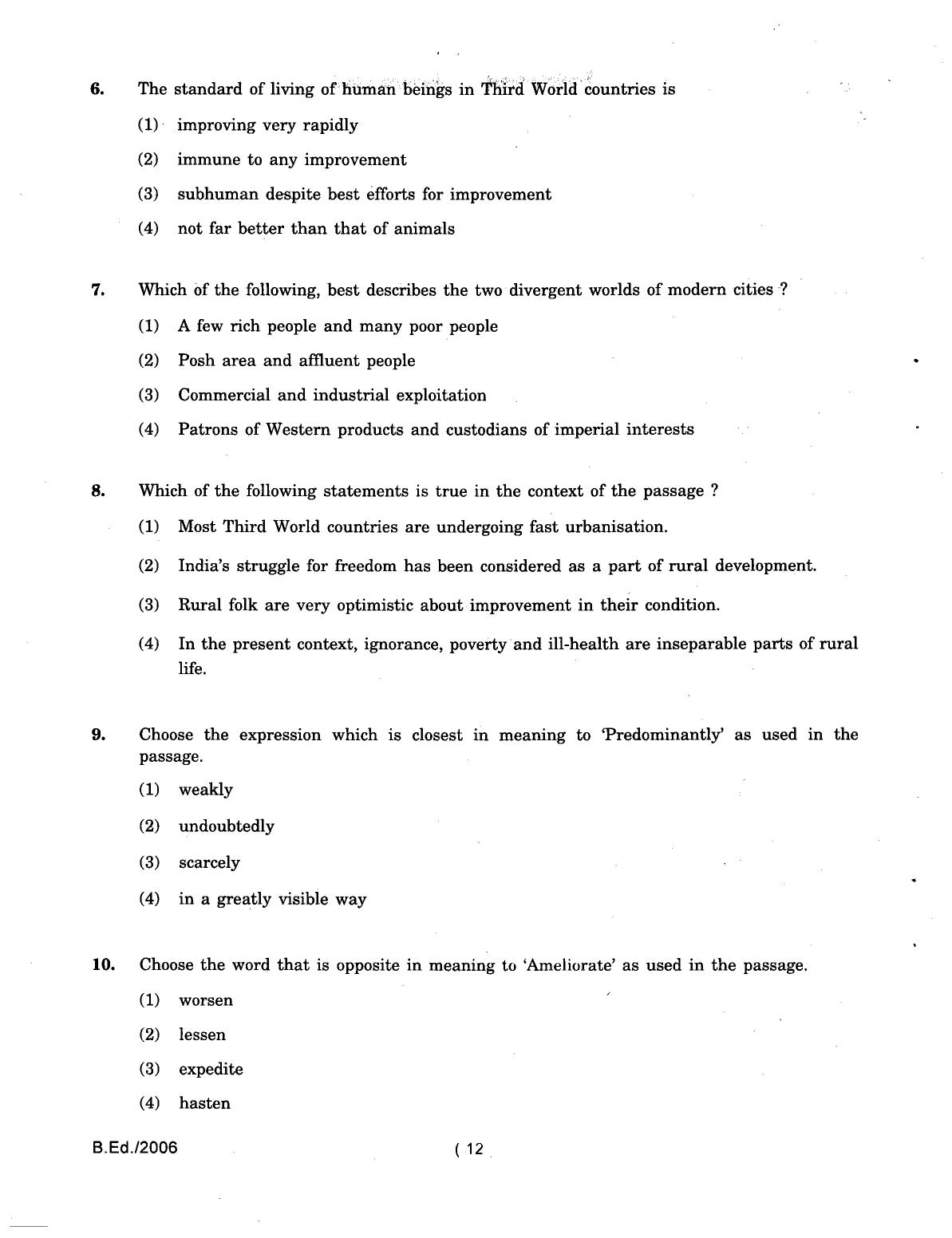 IGNOU B.Ed 2006 Question Paper - Page 12