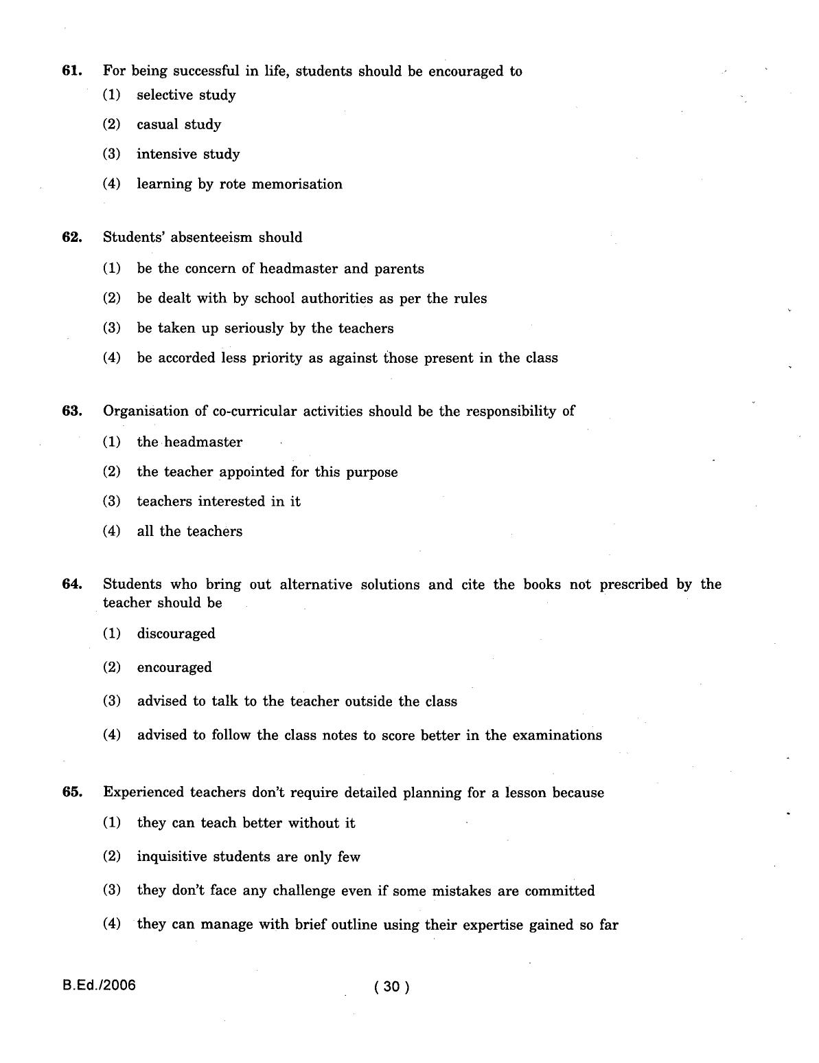 IGNOU B.Ed 2006 Question Paper - Page 30