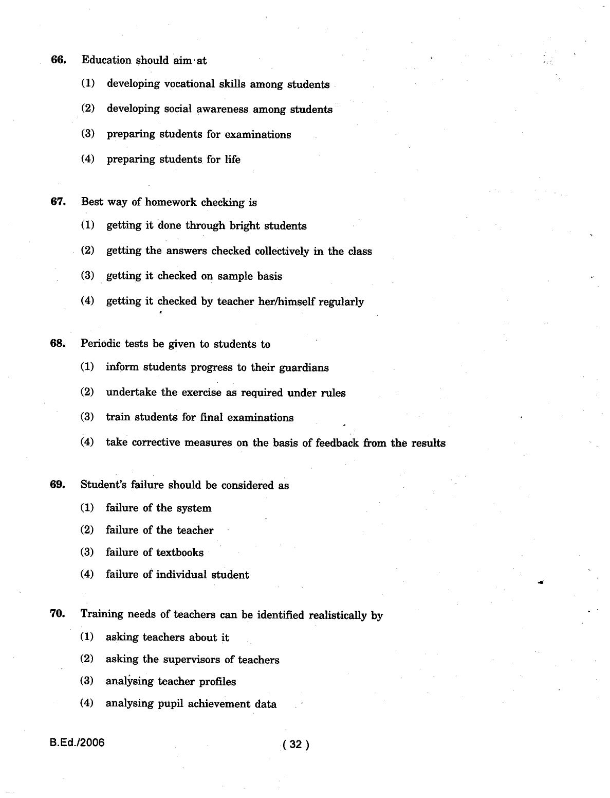 IGNOU B.Ed 2006 Question Paper - Page 32