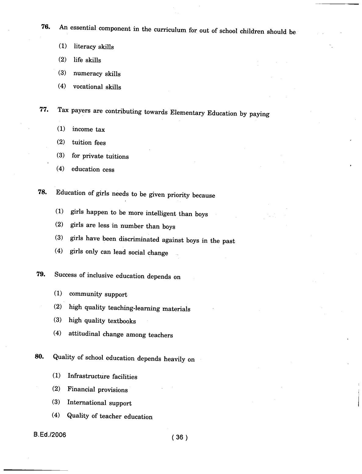 IGNOU B.Ed 2006 Question Paper - Page 36