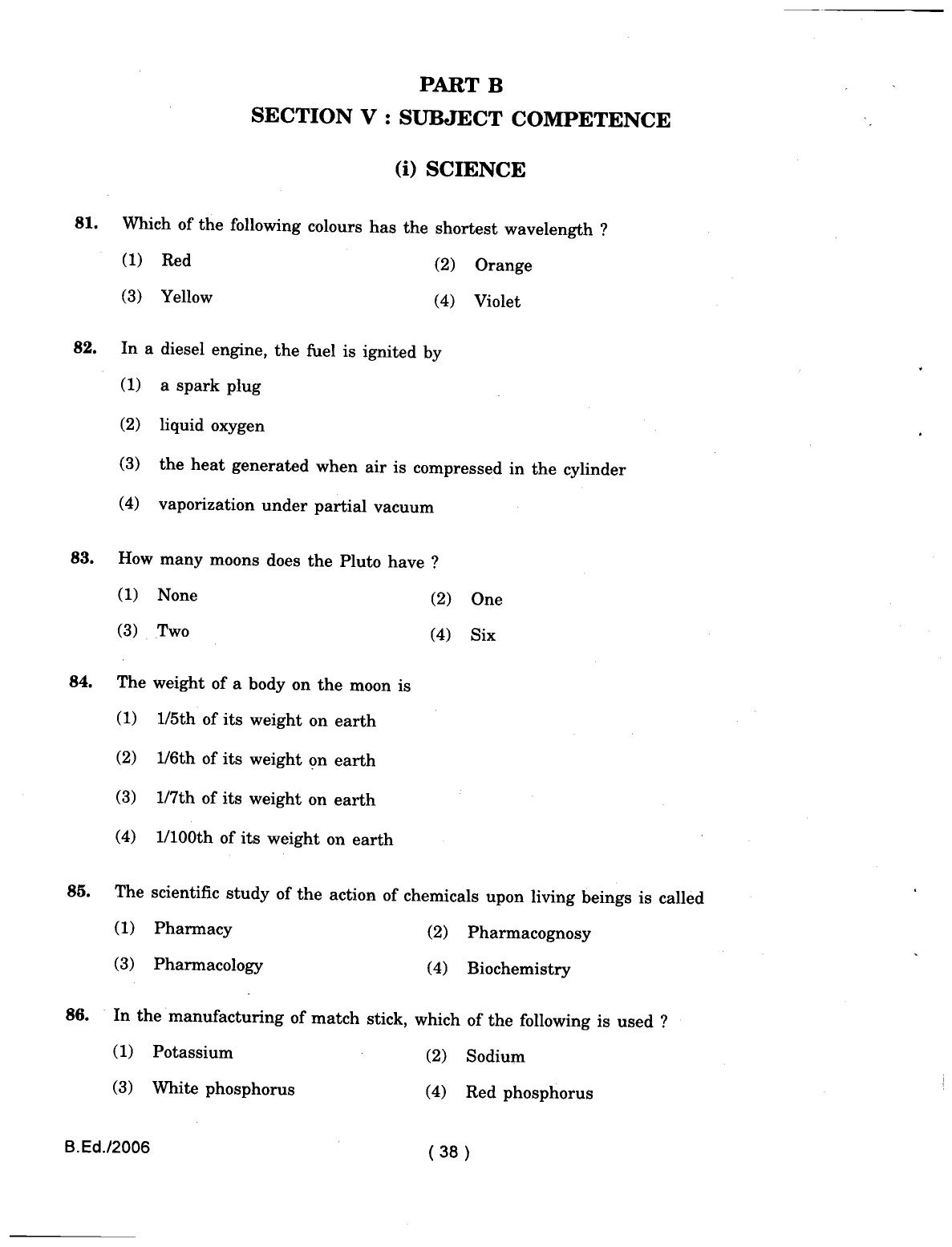 IGNOU B.Ed 2006 Question Paper - Page 38