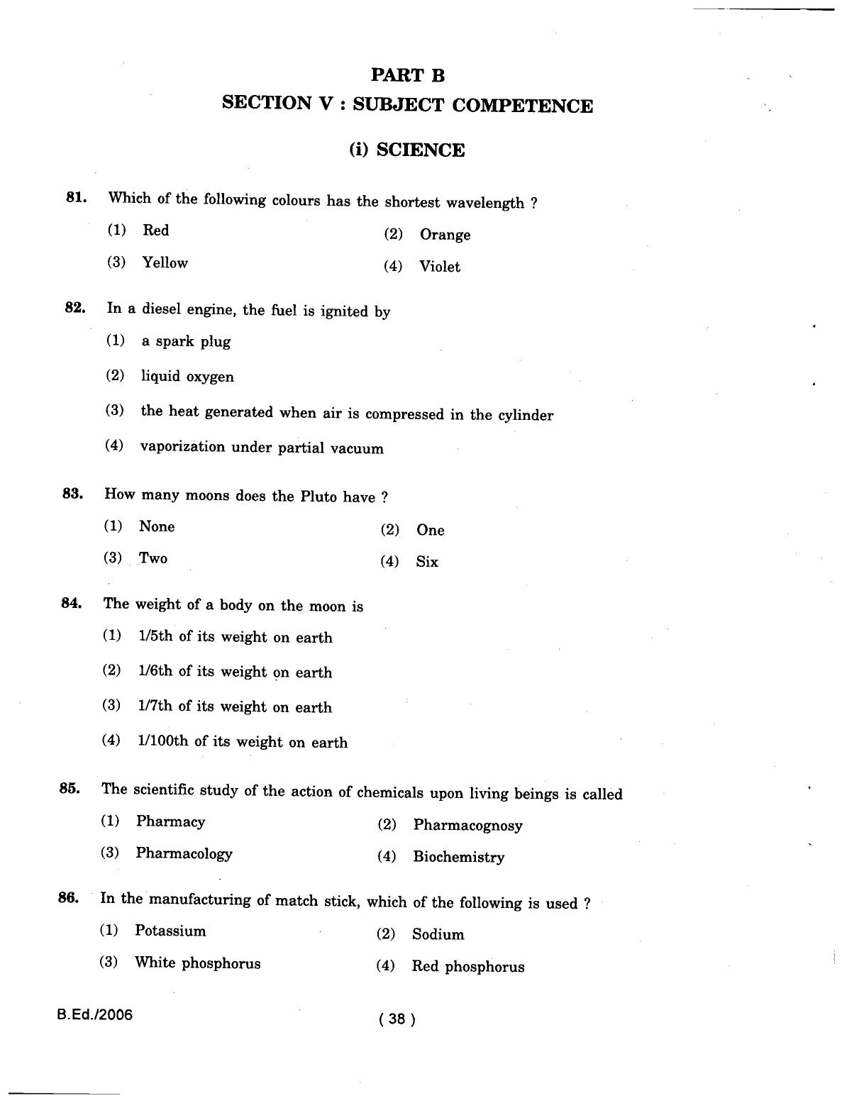 IGNOU B.Ed 2006 Question Paper - Page 38