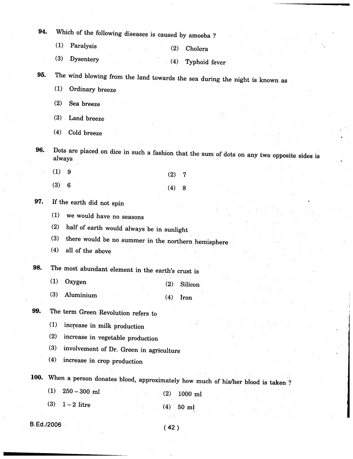 IGNOU B.Ed 2006 Question Paper - Page 42