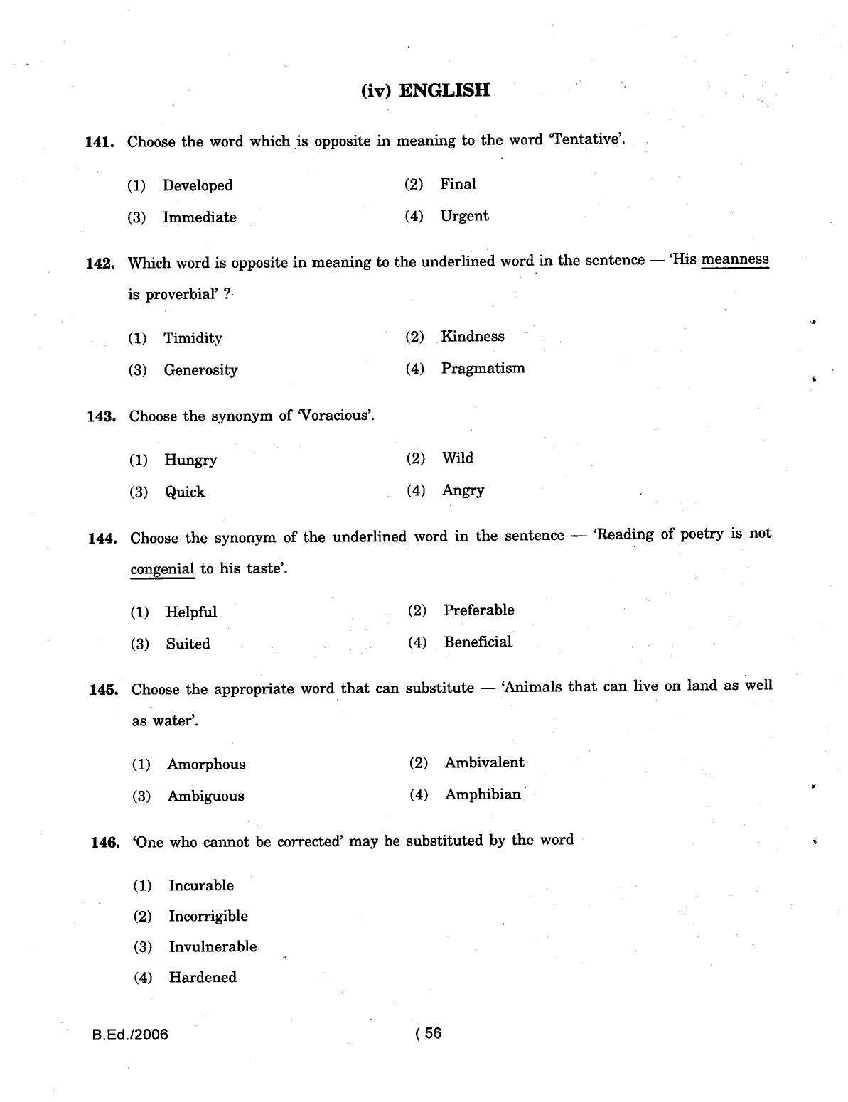 IGNOU B.Ed 2006 Question Paper - Page 56
