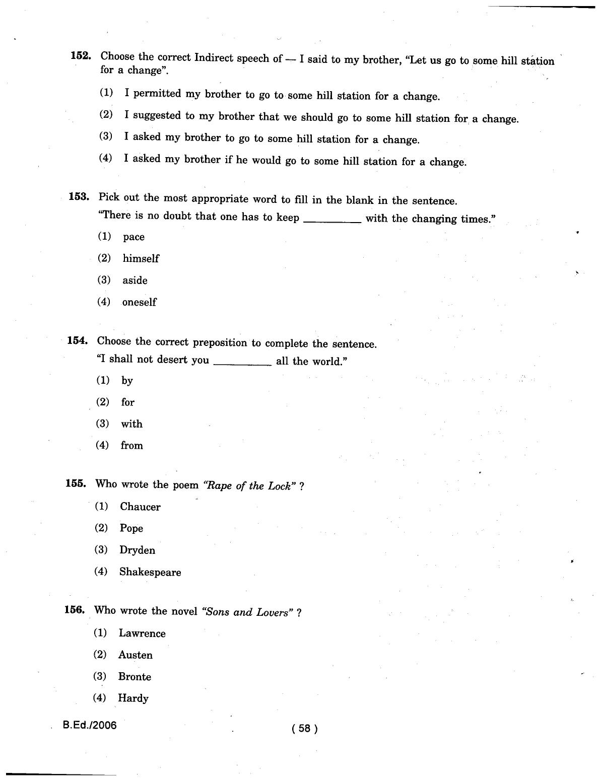 IGNOU B.Ed 2006 Question Paper - Page 58