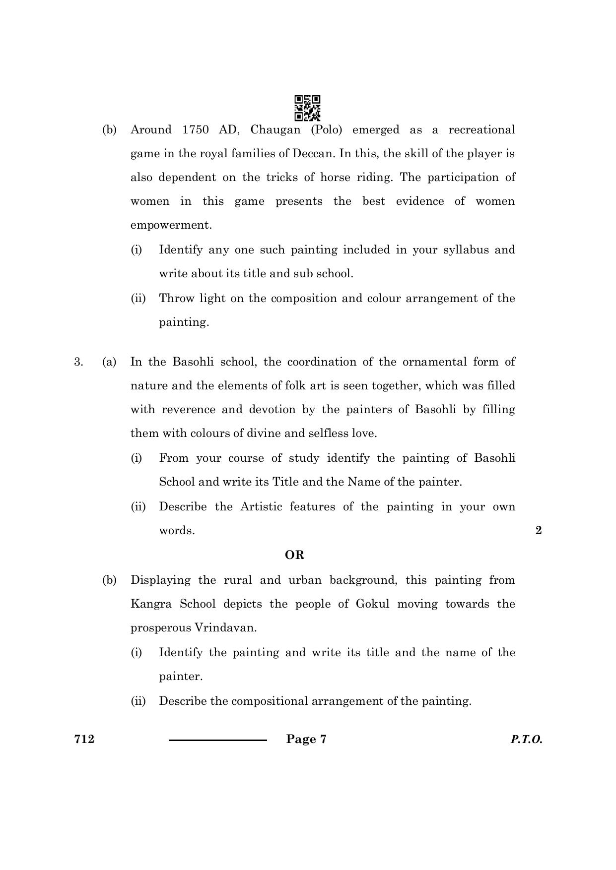 CBSE Class 12 Painting 2024 Question Paper - Page 7