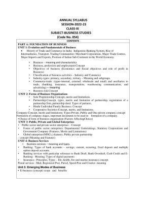 Edudel Class 11 Business Studies Syllabus