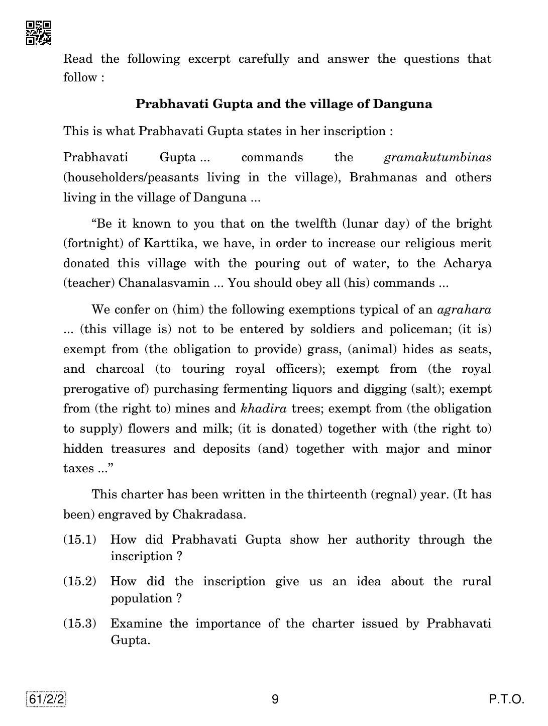 CBSE Class 12 61-2-2 History 2019 Question Paper - Page 9