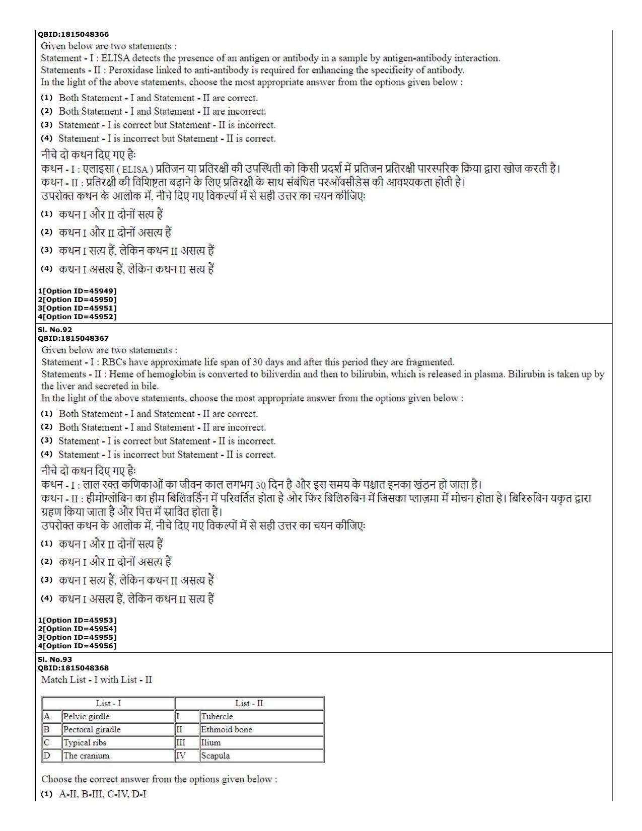 CUET (PG) 2022: PGQP-78 Medical Laboratory Technology (11-09-2022) Question Paper - Page 34