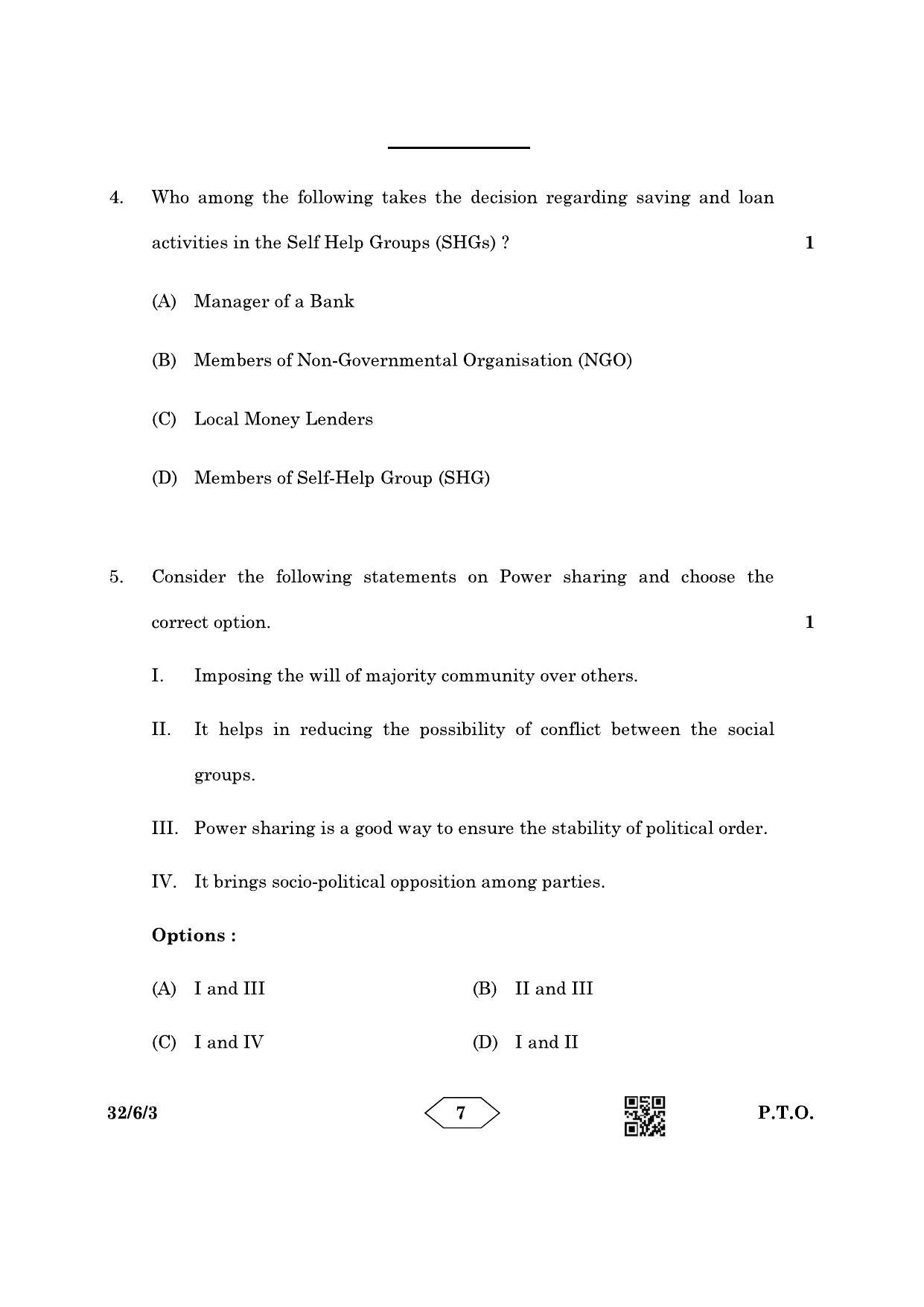 CBSE Class 10 32-6-3 Social Science 2023 Question Paper - Page 7
