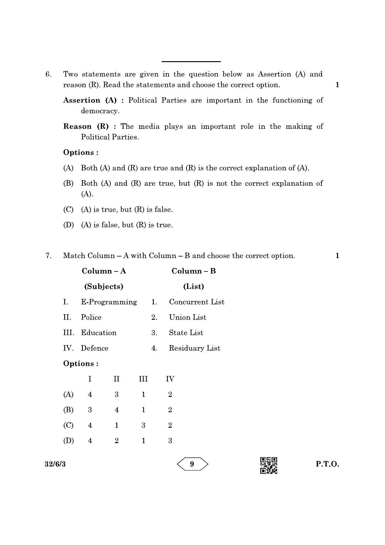 CBSE Class 10 32-6-3 Social Science 2023 Question Paper - Page 9
