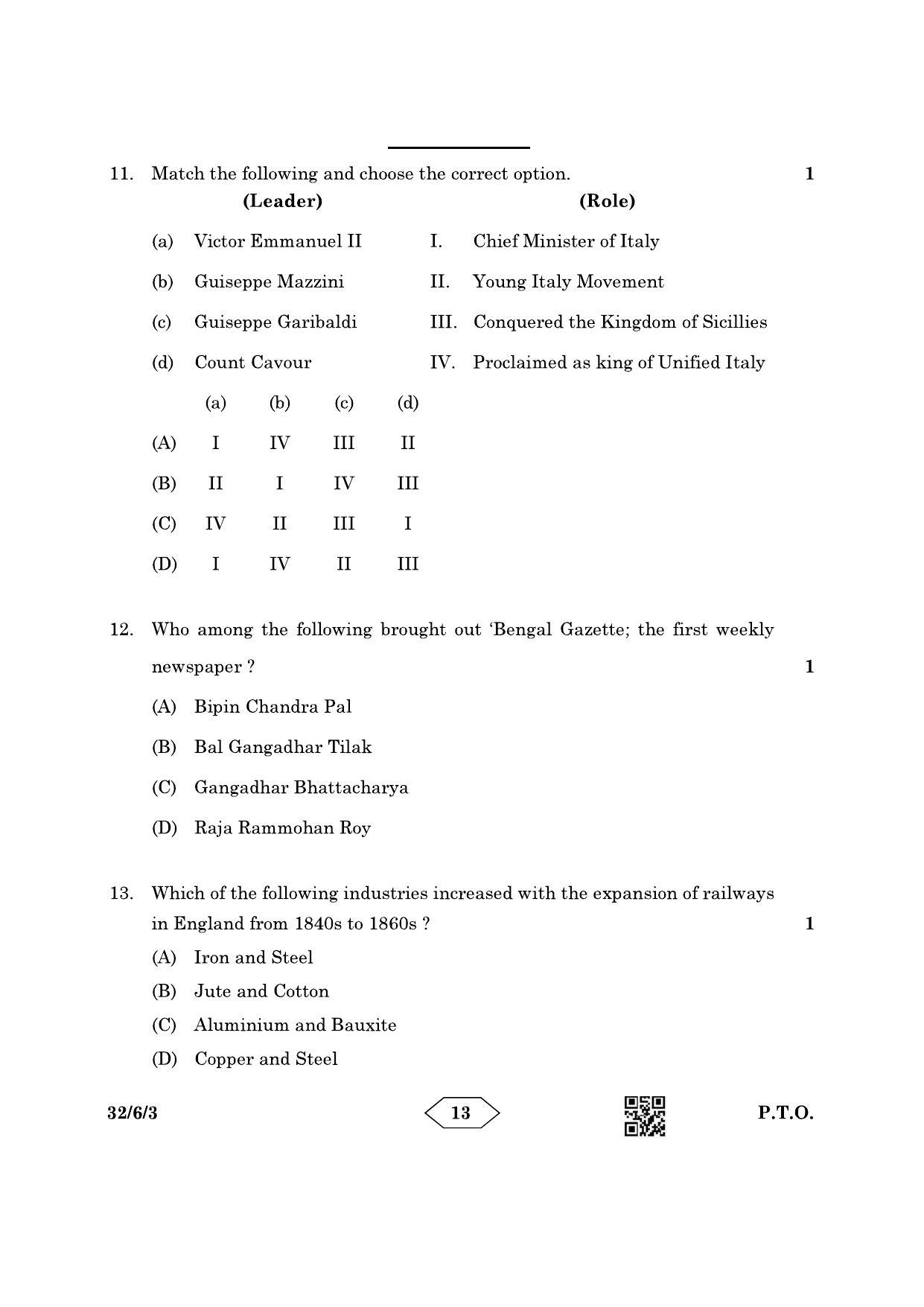 CBSE Class 10 32-6-3 Social Science 2023 Question Paper - Page 13