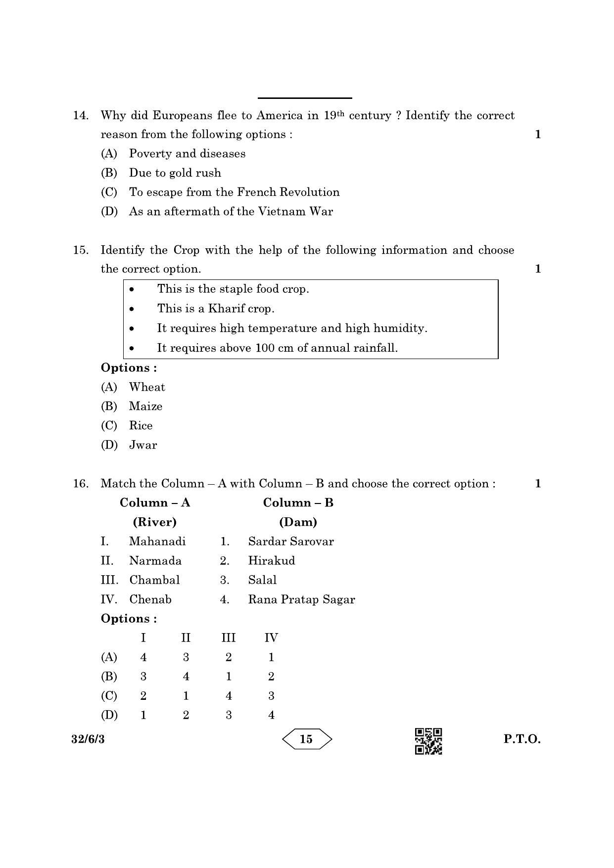 CBSE Class 10 32-6-3 Social Science 2023 Question Paper - Page 15