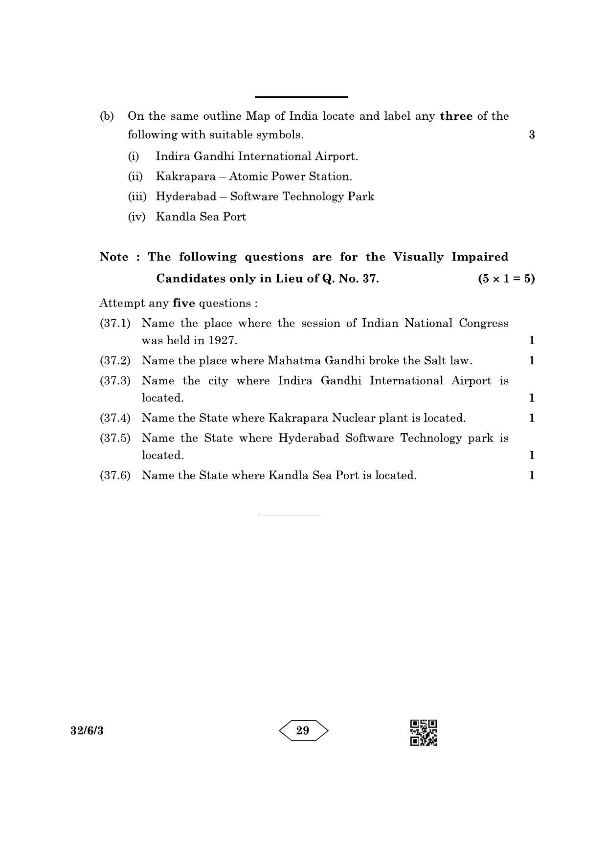 CBSE Class 10 32-6-3 Social Science 2023 Question Paper - Page 29