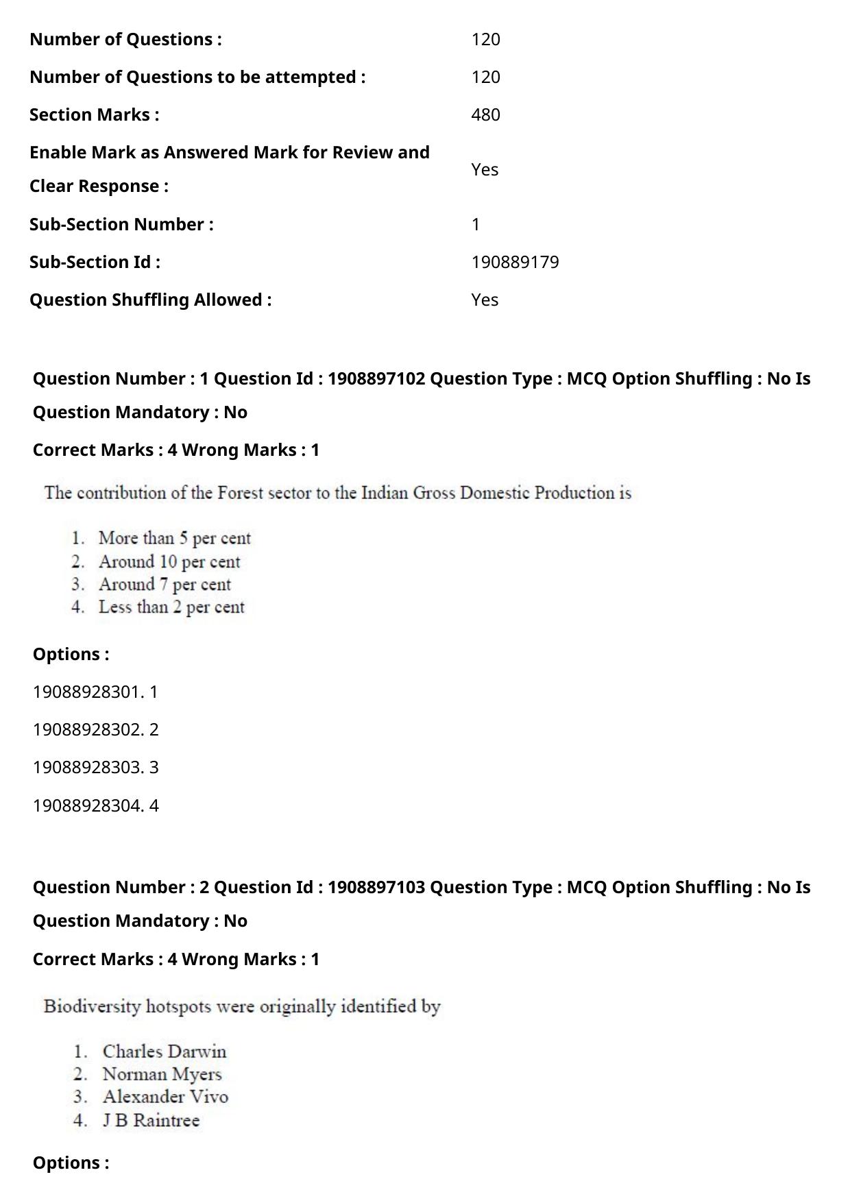 ICAR AIEEA PG 2021 FORESTRY AGROFORESTRY SILVICULTURE Question Paper - Page 2