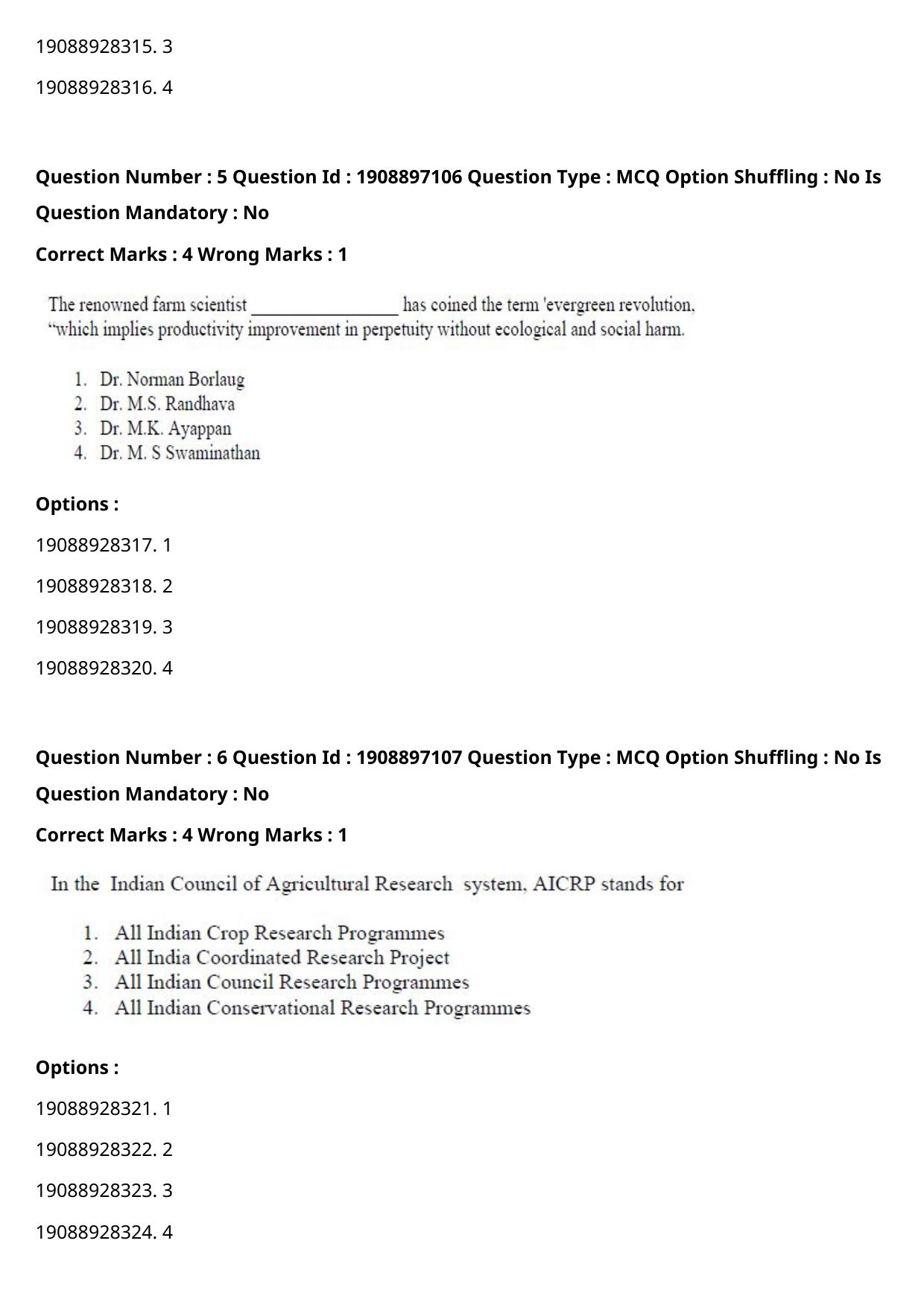 ICAR AIEEA PG 2021 FORESTRY AGROFORESTRY SILVICULTURE Question Paper - Page 4