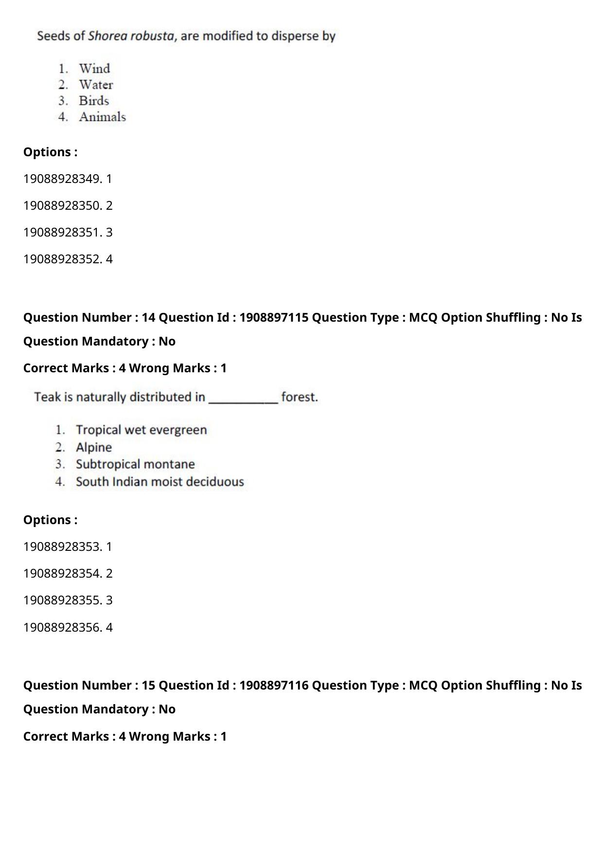 ICAR AIEEA PG 2021 FORESTRY AGROFORESTRY SILVICULTURE Question Paper - Page 8