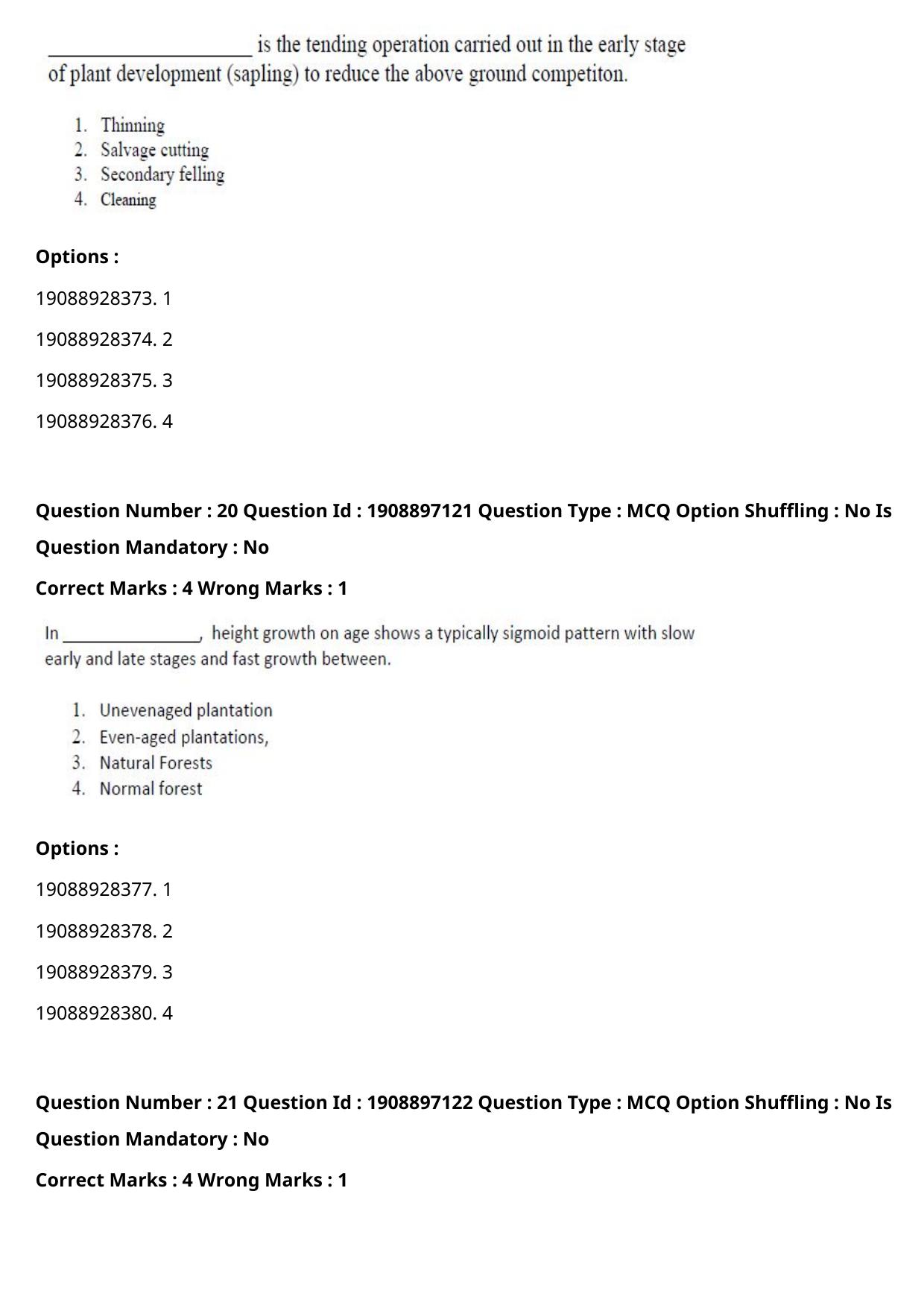 ICAR AIEEA PG 2021 FORESTRY AGROFORESTRY SILVICULTURE Question Paper - Page 11