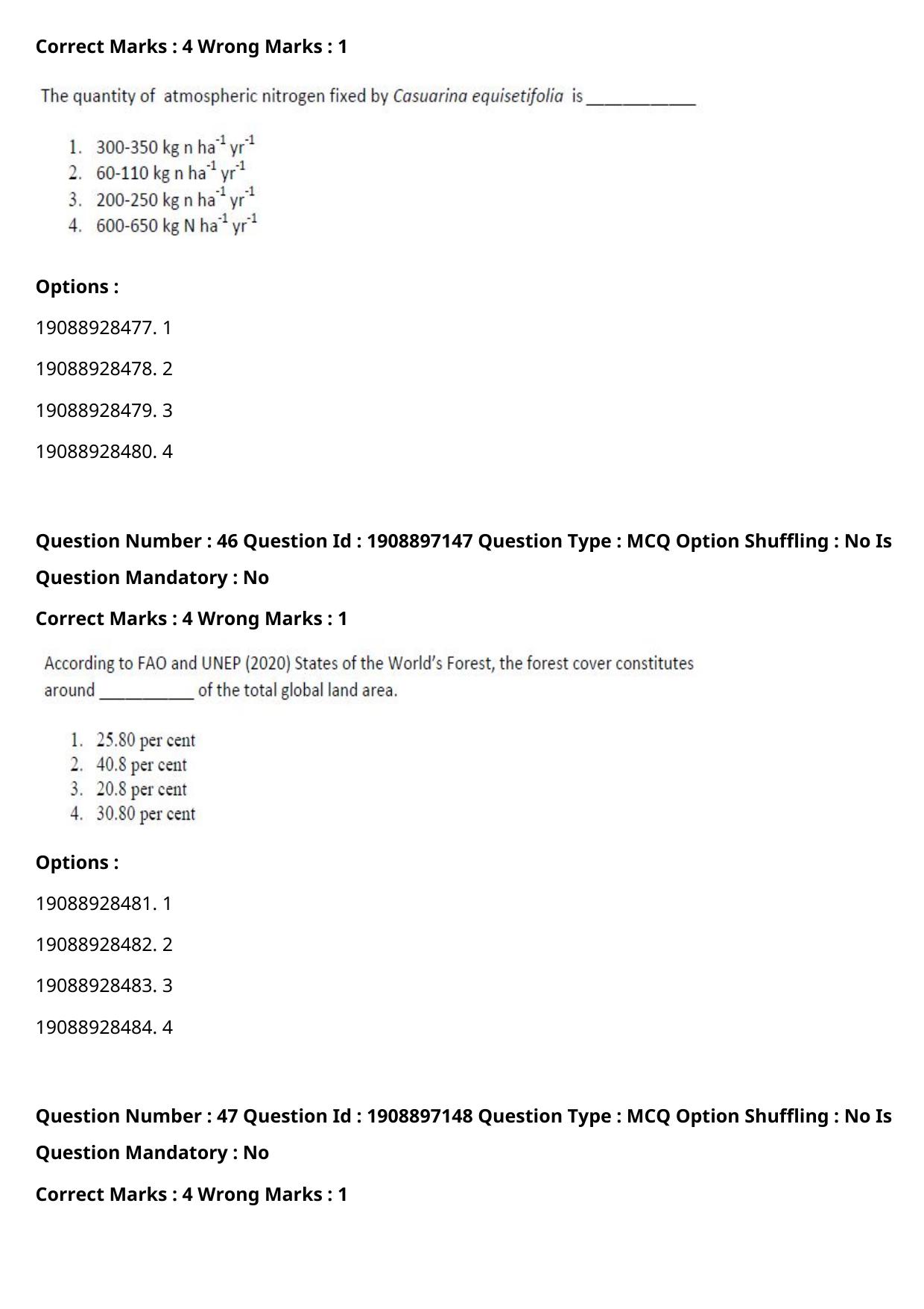 ICAR AIEEA PG 2021 FORESTRY AGROFORESTRY SILVICULTURE Question Paper - Page 24