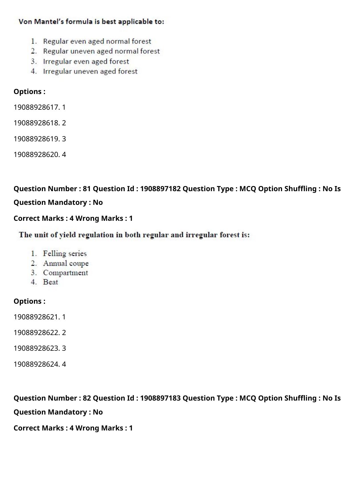 ICAR AIEEA PG 2021 FORESTRY AGROFORESTRY SILVICULTURE Question Paper - Page 42