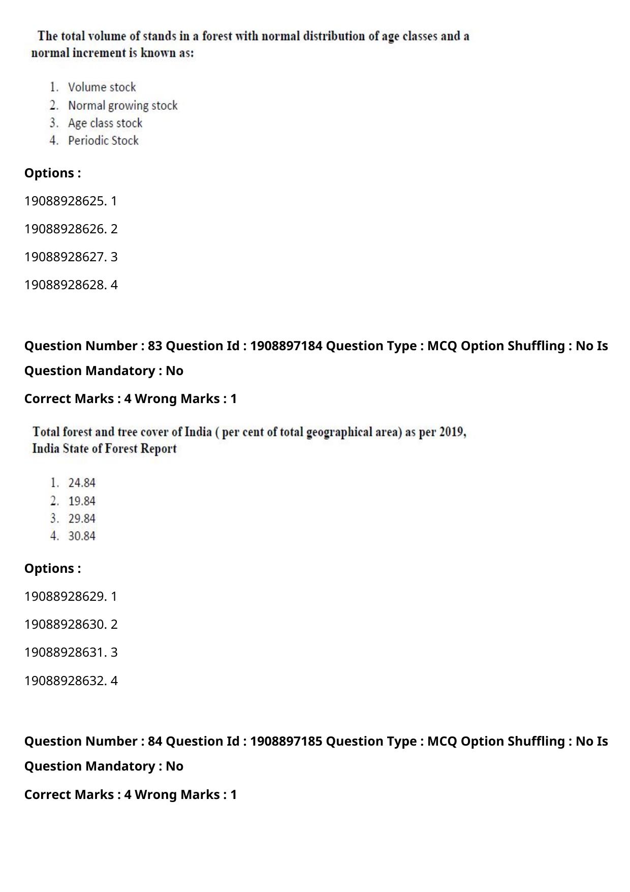 ICAR AIEEA PG 2021 FORESTRY AGROFORESTRY SILVICULTURE Question Paper - Page 43