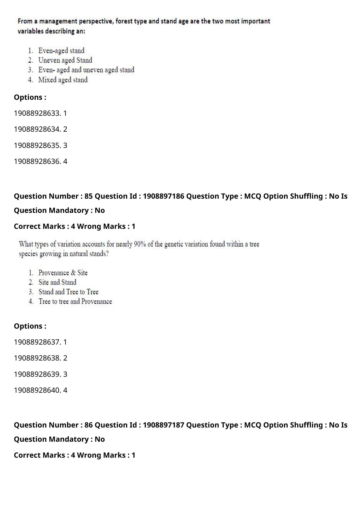 ICAR AIEEA PG 2021 FORESTRY AGROFORESTRY SILVICULTURE Question Paper - Page 44