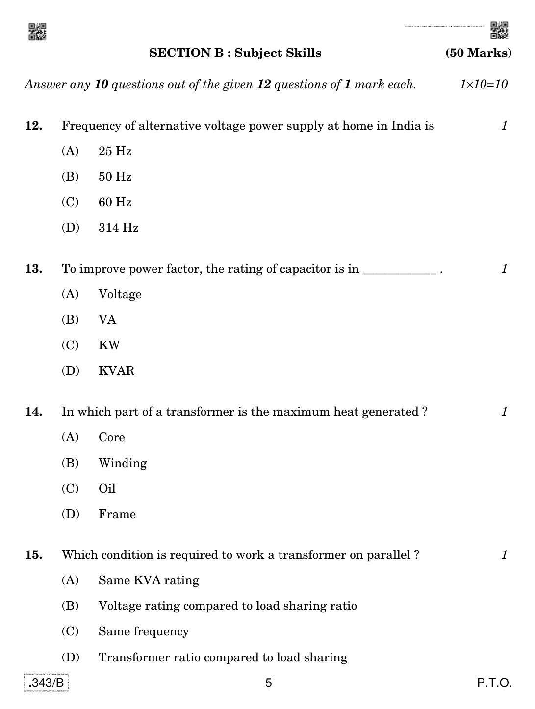 CBSE Class 12 Electrical Technology 2020 Compartment Question Paper - Page 5