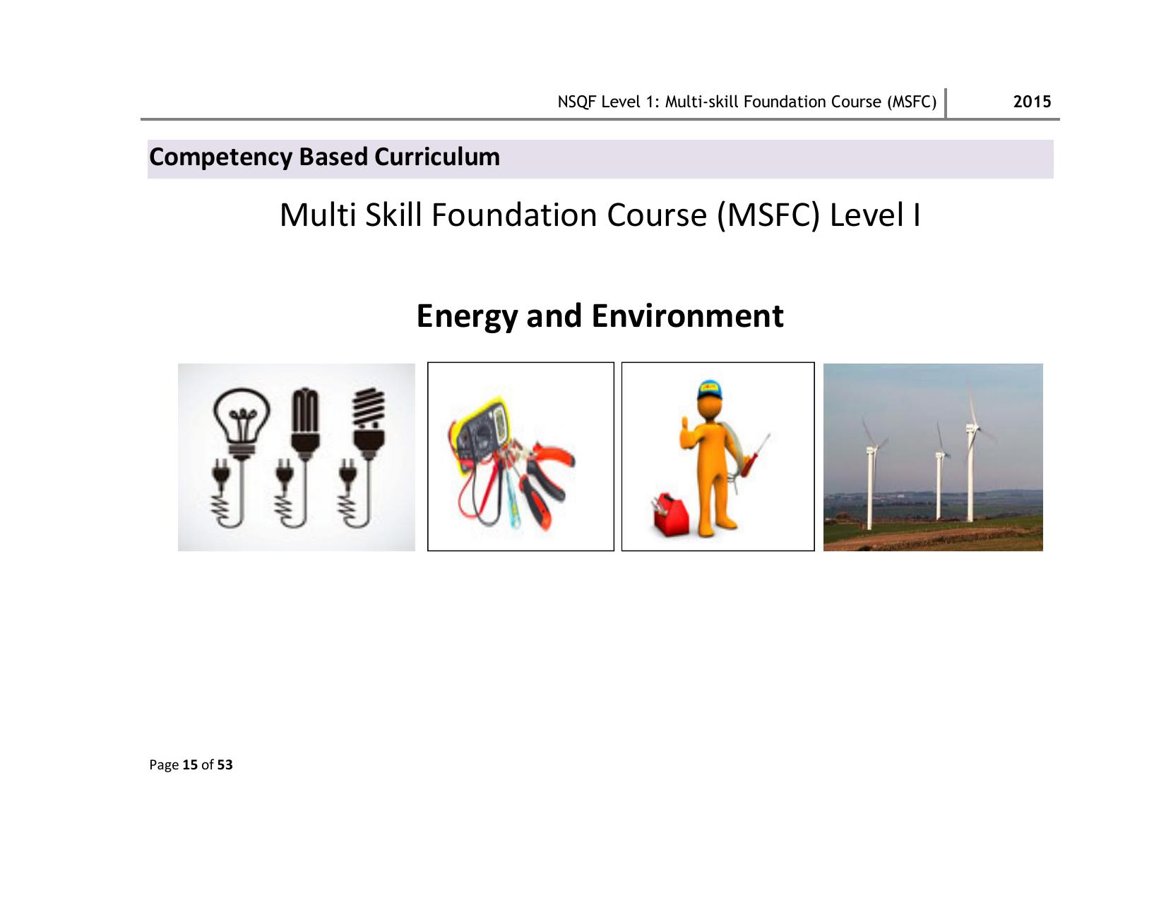 Maharashtra SSC Multi Skill Foundation Course (MSFC) Level I Syllabus - Page 15
