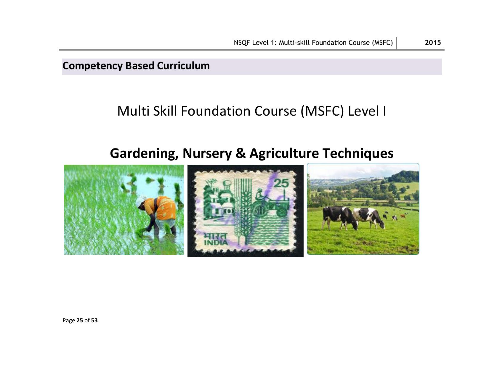 Maharashtra SSC Multi Skill Foundation Course (MSFC) Level I Syllabus - Page 25