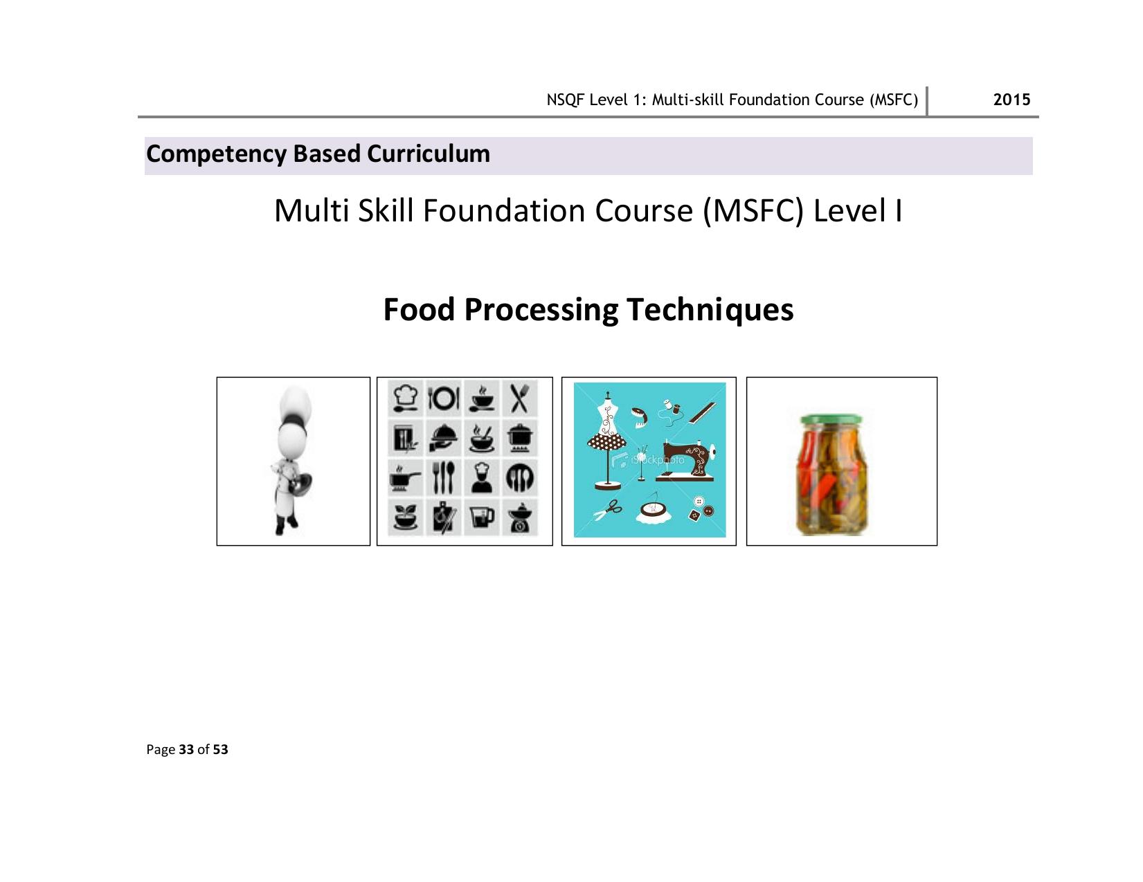 Maharashtra SSC Multi Skill Foundation Course (MSFC) Level I Syllabus - Page 33