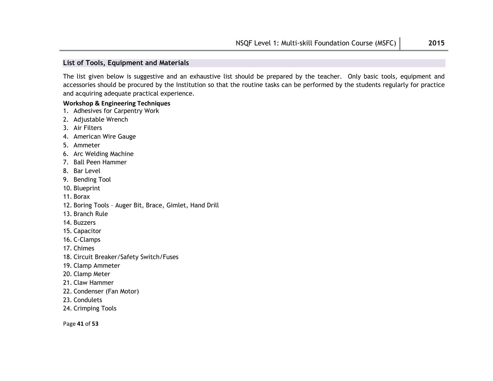 Maharashtra SSC Multi Skill Foundation Course (MSFC) Level I Syllabus - Page 41