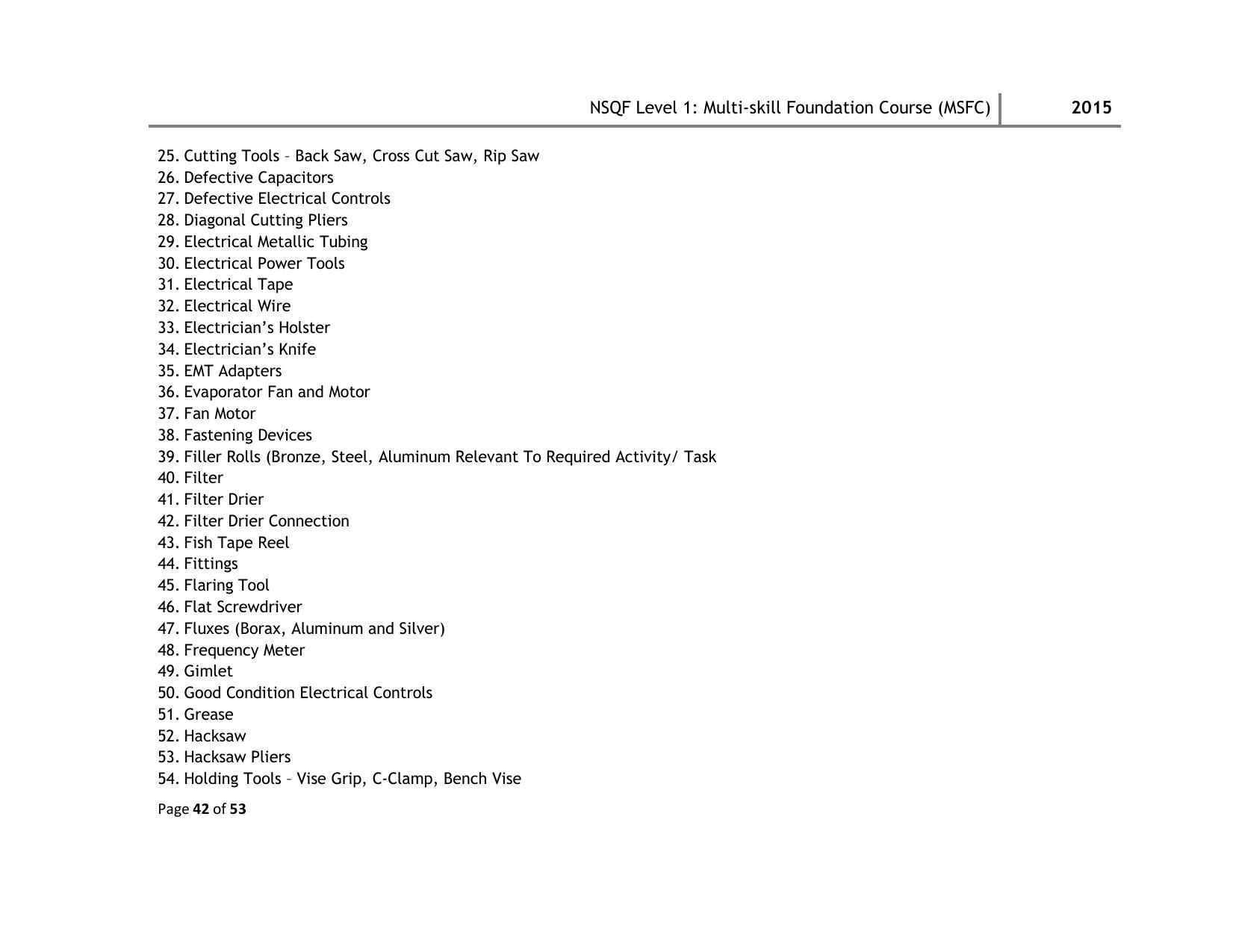 Maharashtra SSC Multi Skill Foundation Course (MSFC) Level I Syllabus - Page 42
