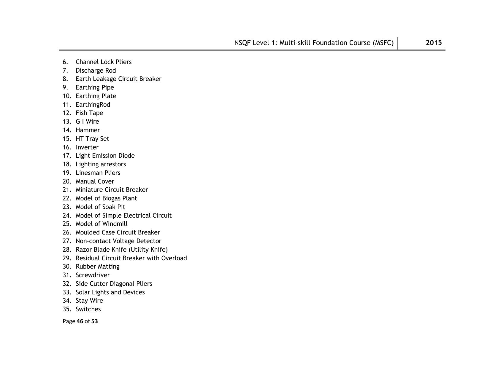 Maharashtra SSC Multi Skill Foundation Course (MSFC) Level I Syllabus - Page 46