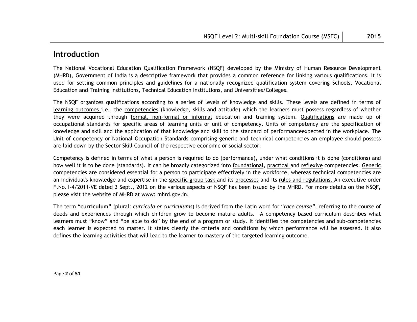 Maharashtra SSC Multi Skill Foundation Course (MSFC) Level I Syllabus - Page 55