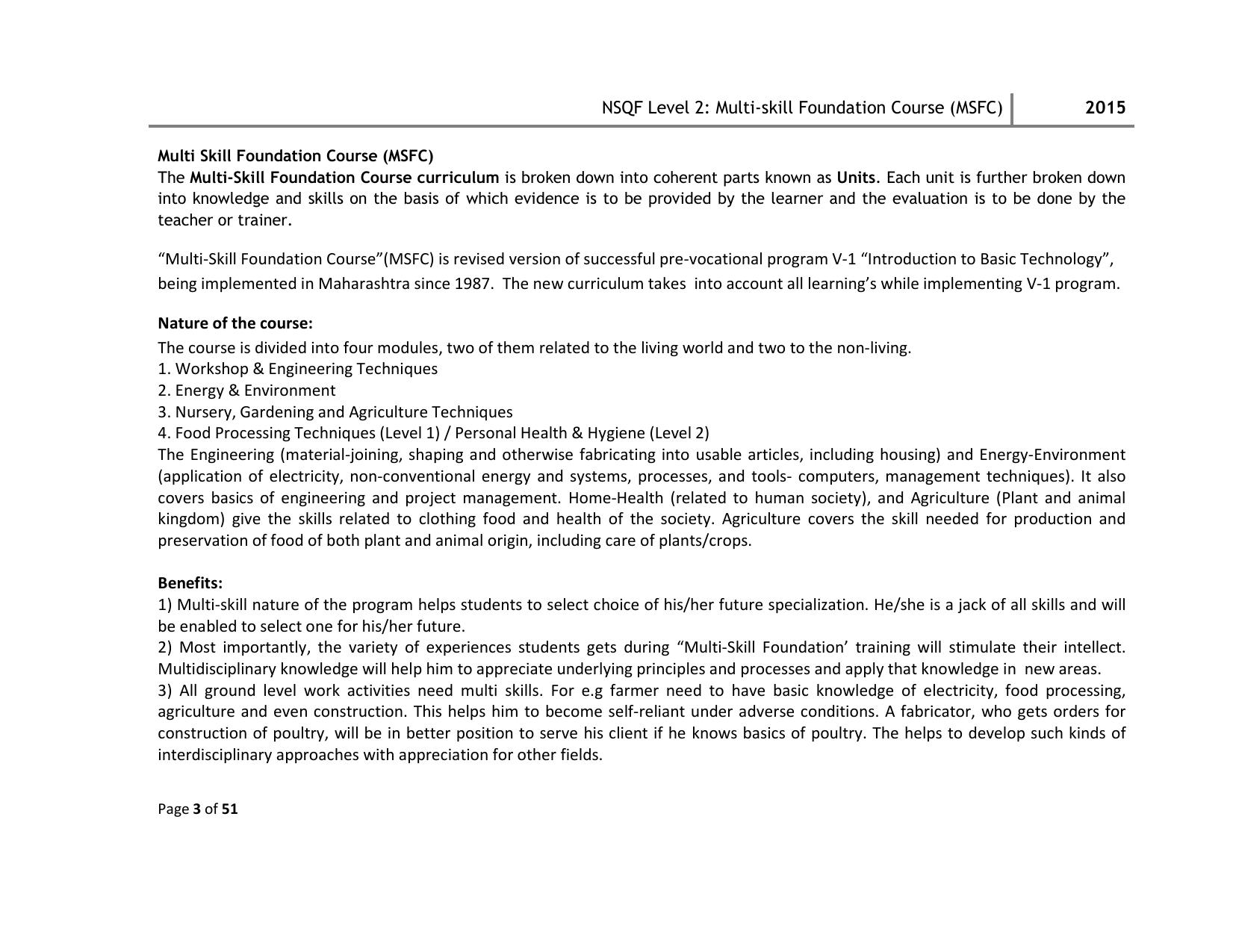 Maharashtra SSC Multi Skill Foundation Course (MSFC) Level I Syllabus - Page 56