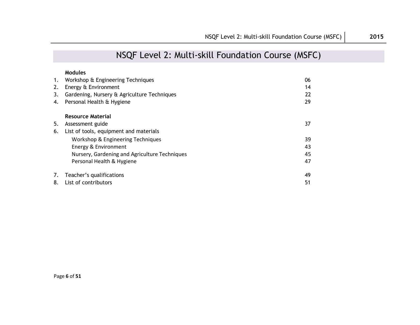 Maharashtra SSC Multi Skill Foundation Course (MSFC) Level I Syllabus - Page 59