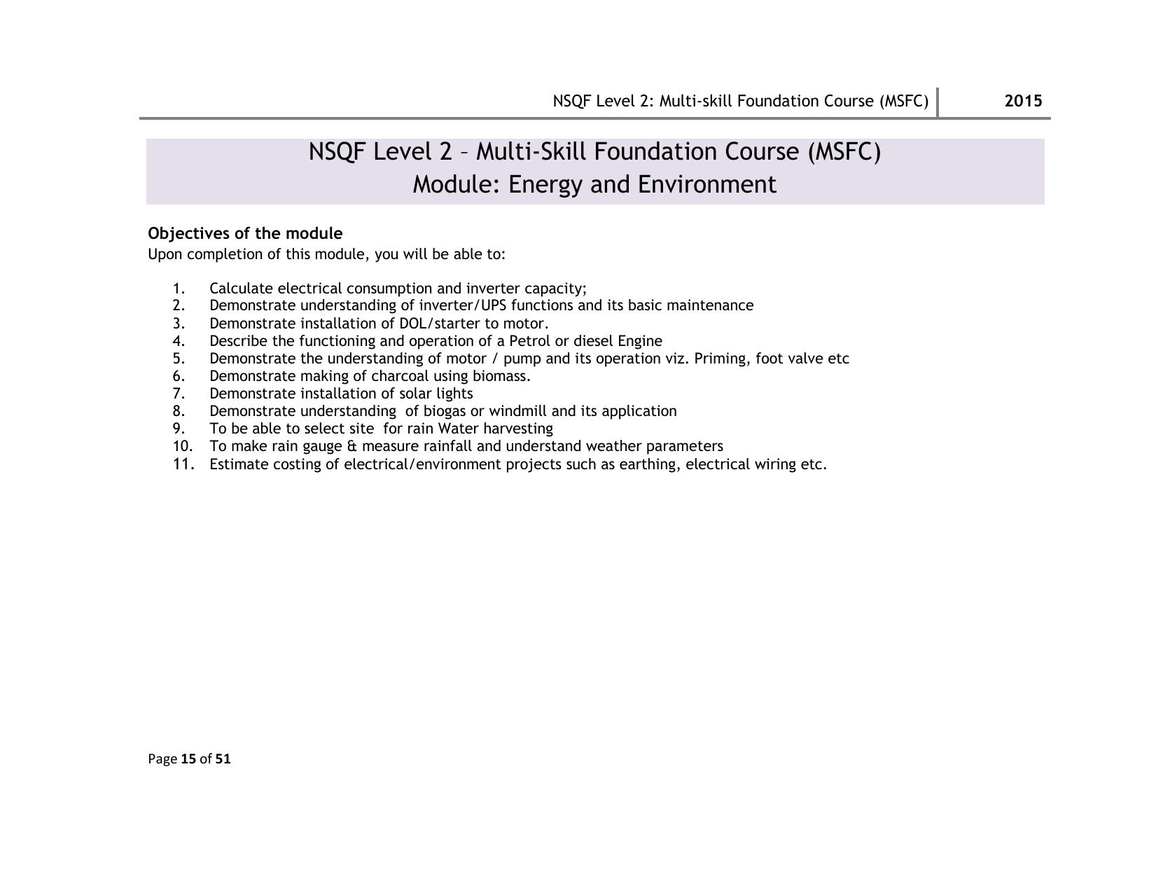 Maharashtra SSC Multi Skill Foundation Course (MSFC) Level I Syllabus - Page 68