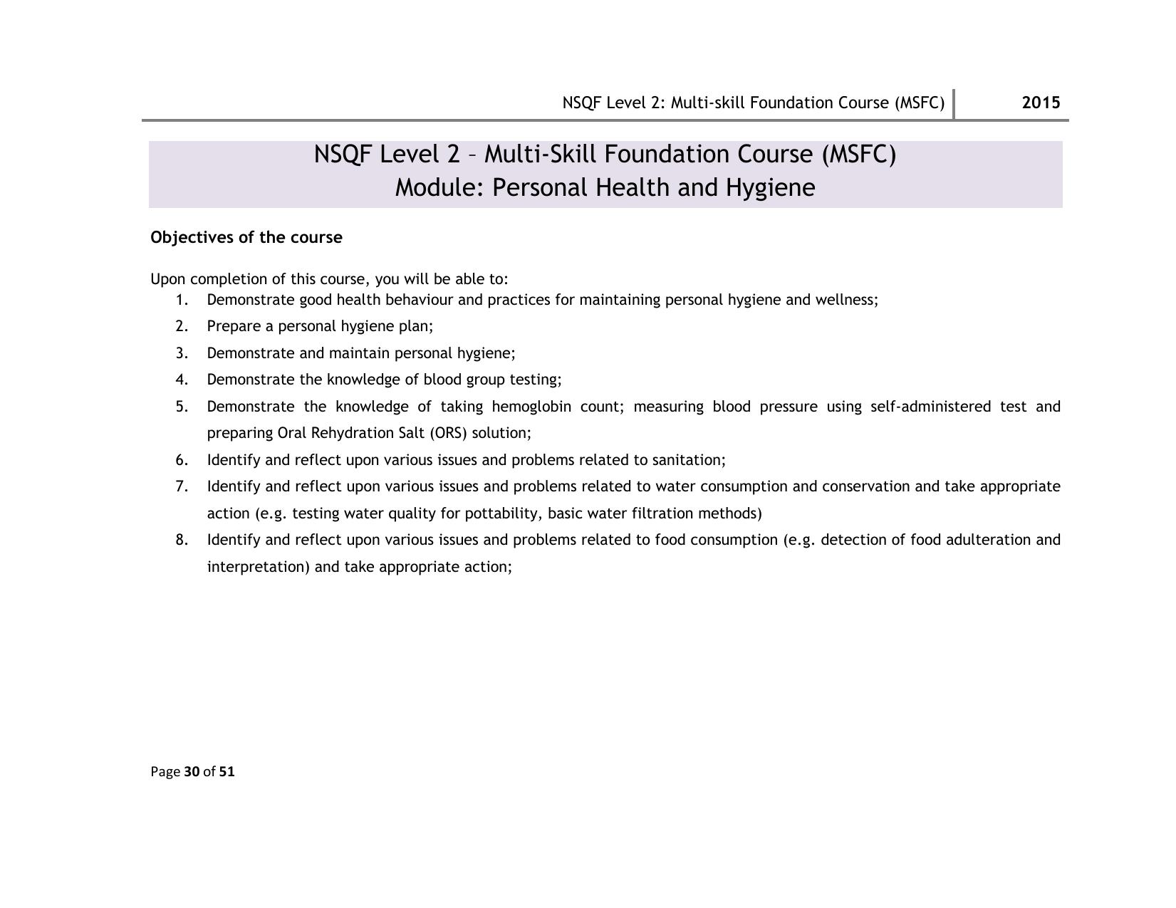 Maharashtra SSC Multi Skill Foundation Course (MSFC) Level I Syllabus - Page 83