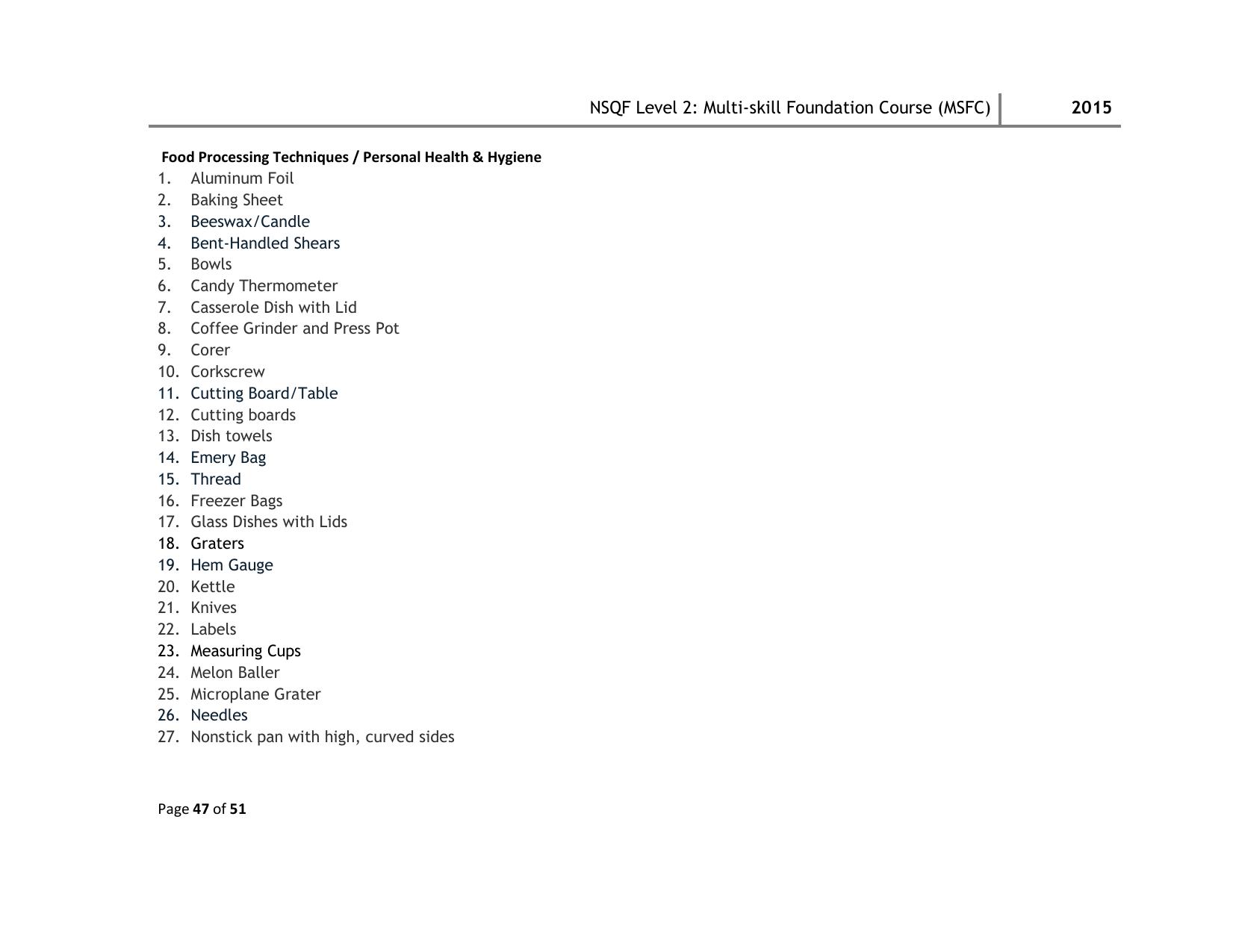 Maharashtra SSC Multi Skill Foundation Course (MSFC) Level I Syllabus - Page 100